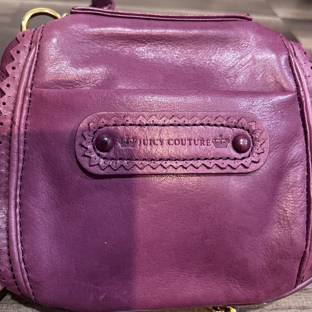 Juicy Couture Y2K Purple Quilted Genuine Leather Women's Crossbody Bag / Clutch - Picture 2 of 11